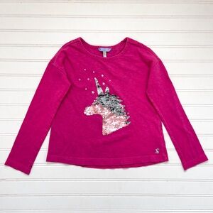 JOULES VGUC Unicorn Reversible Flip Sequin Long Sleeve Shirt
